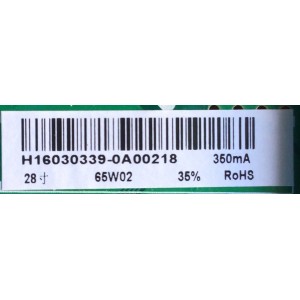 MAIN FUENTE PARA TV SUMMIT / NUMERO DE PARTE H16030339 / TP.MS3393.PB801 / 65W02 / DISPLAY ST2751A02-1 VER.2.2 / MODELO LE2836	